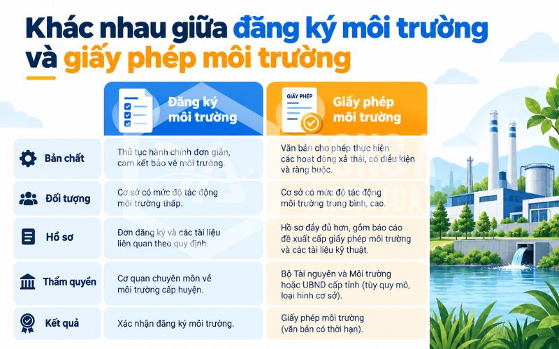 Đăng Ký Môi Trường Và Giấy Phép Môi Trường Khác Nhau Thế Nào? Cập Nhật 2026